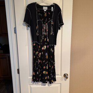 Love Letters Love Notes Maxi Skirt and Stretch Cardigan, Size Medium and Large